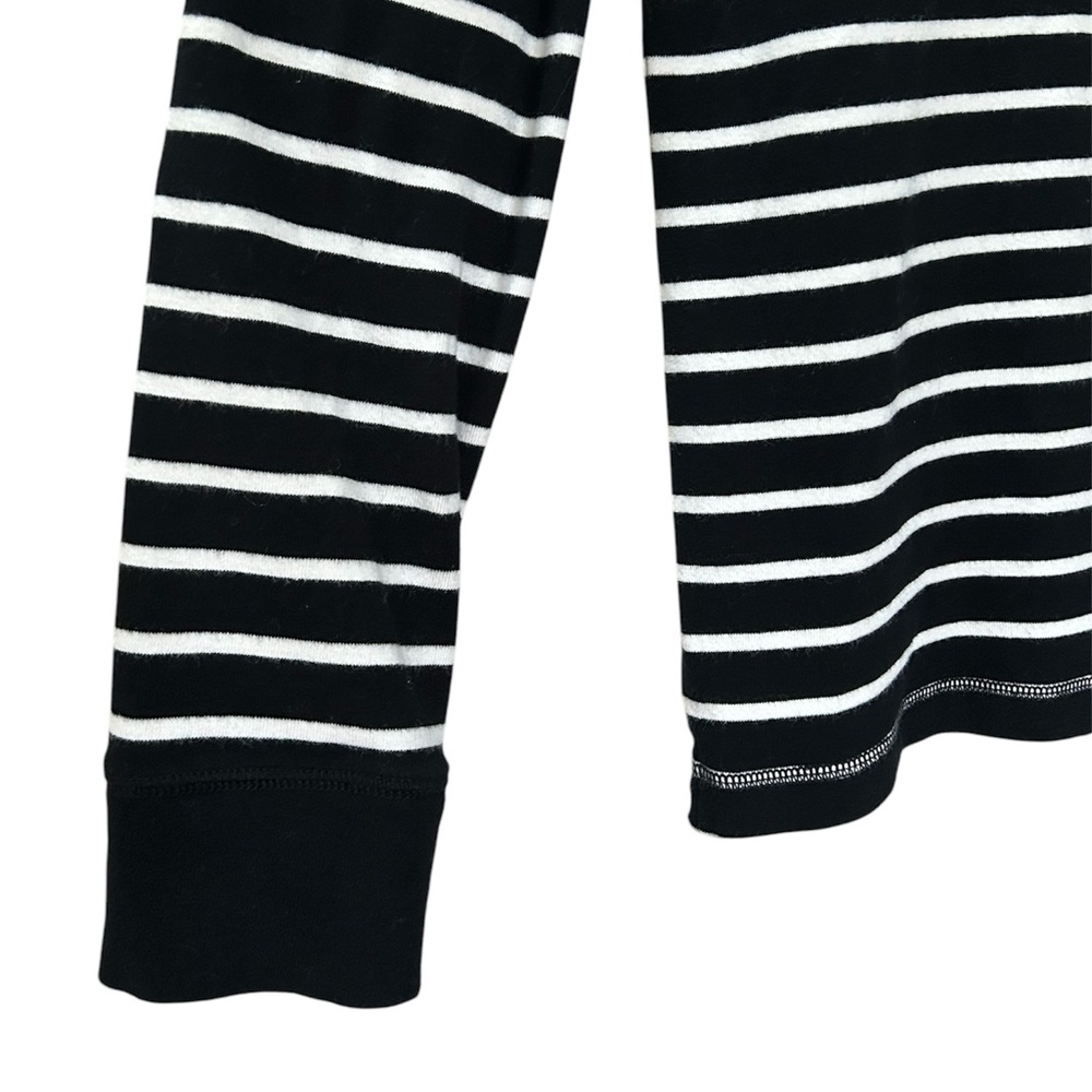 Lauren Ralph Lauren Women’s Black White Striped Pocket Long Sleeve Henley Size L - Picture 4 of 11